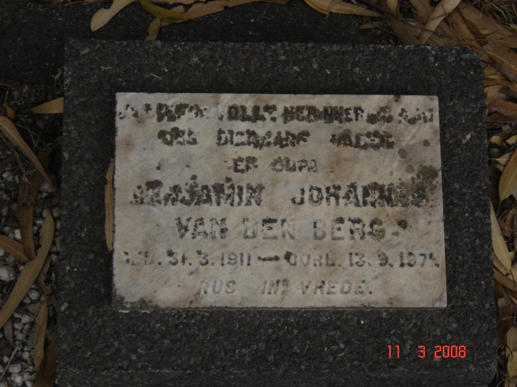 BERG Benjamin Johannes, van den 1911-197?