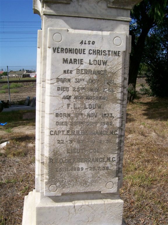 LOUW F.L. 1973-1942 &amp; Véronique Christine Marie BERRANGé 1881-1942