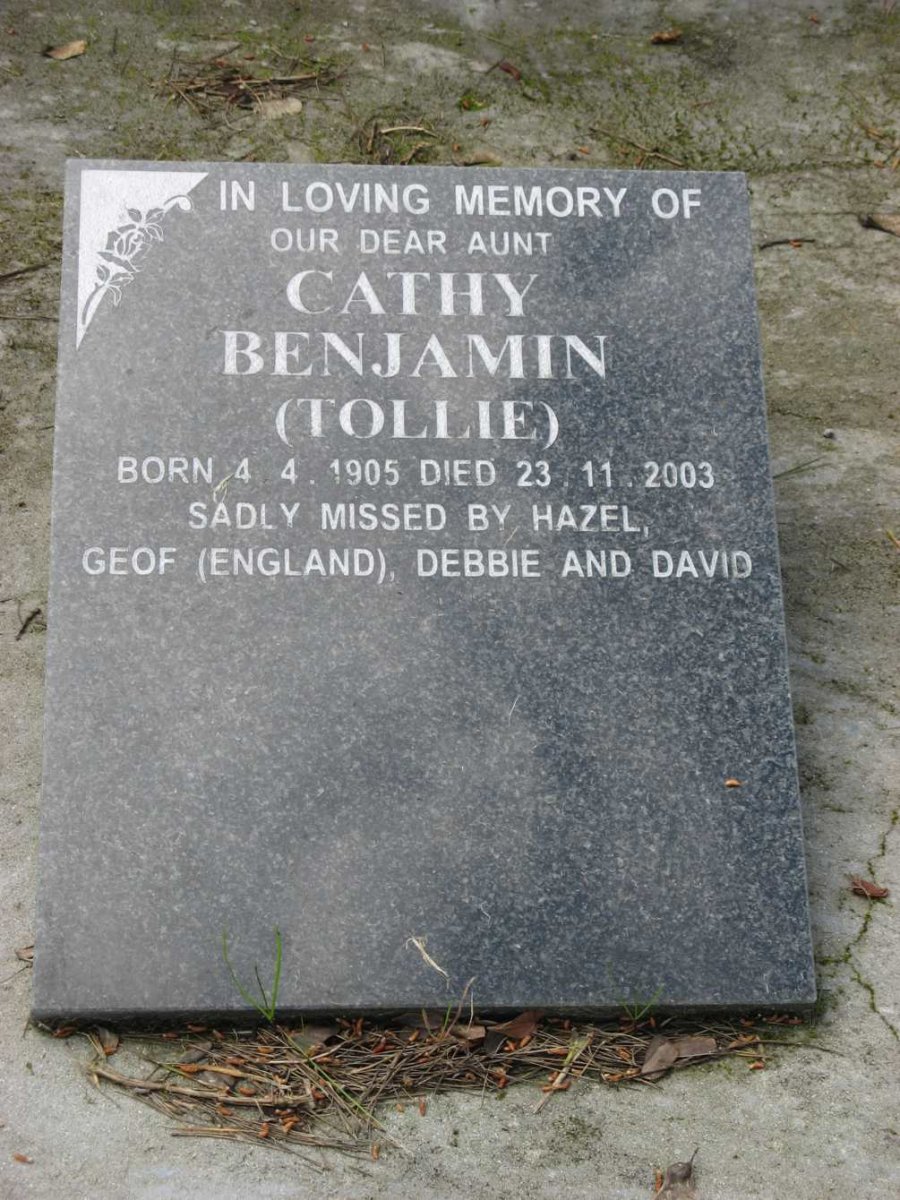 BENJAMIN Cathy 1905-2003
