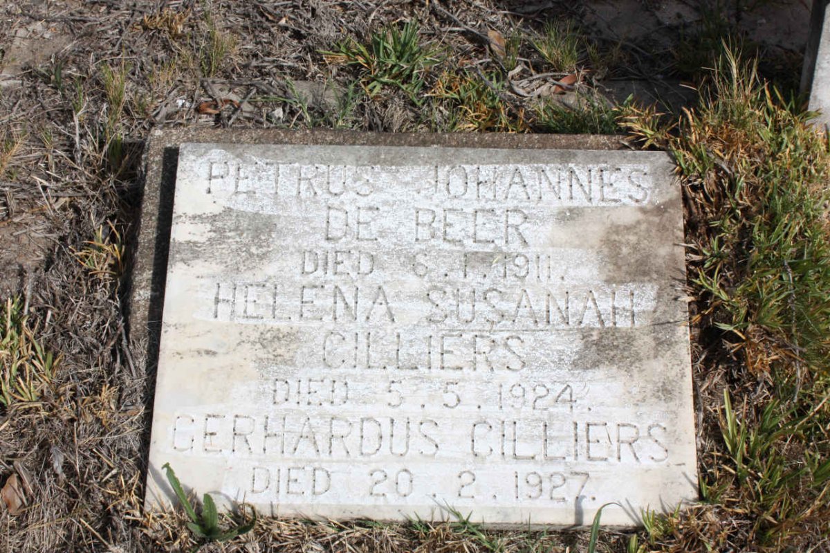 BEER Petrus Johannes, de -1911 :: CILLIERS Helena Susanah -1924 :: CILLIERS Gerhardus -1927