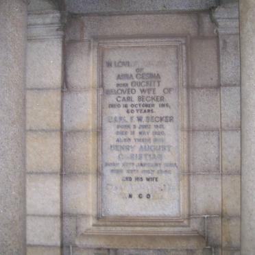 BECKER Carl F.W. 1951-1920 &amp; Anna Gesina DUCKITT -1915 :: BECKER Henry August Christian 1883-1943 &amp; Mary ? nee CLOETE