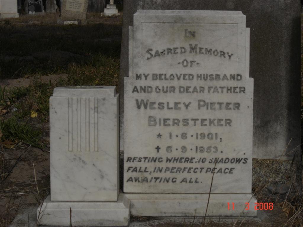 BIERSTEKER Wesley Pieter 1901-1953