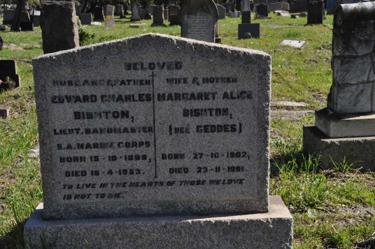 BISHTON Edward Charles 1899-1953 &amp; Margaret Alice GEDDES 1902-1991