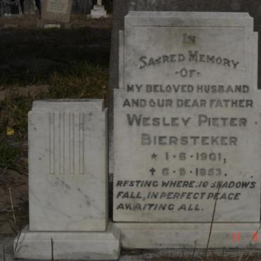 BIERSTEKER Wesley Pieter 1901-1953