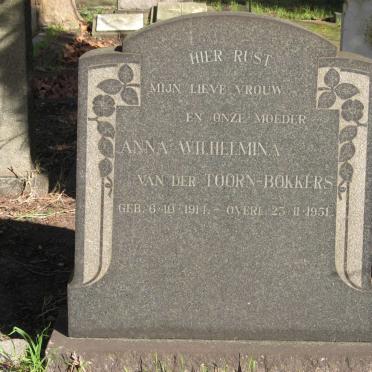 BOKKERS Anna Wilhelmina, VAN DER TOORN 1911-1951