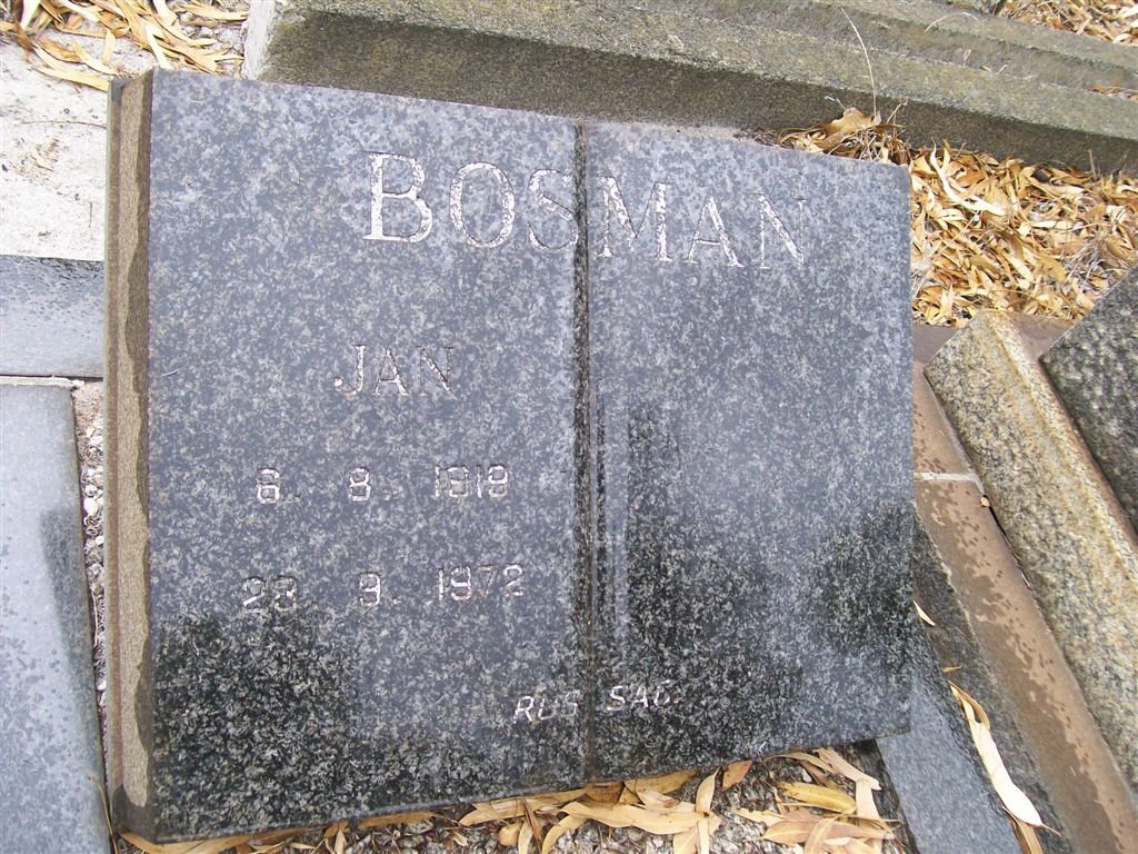 BOSMAN Jan 1919-1972