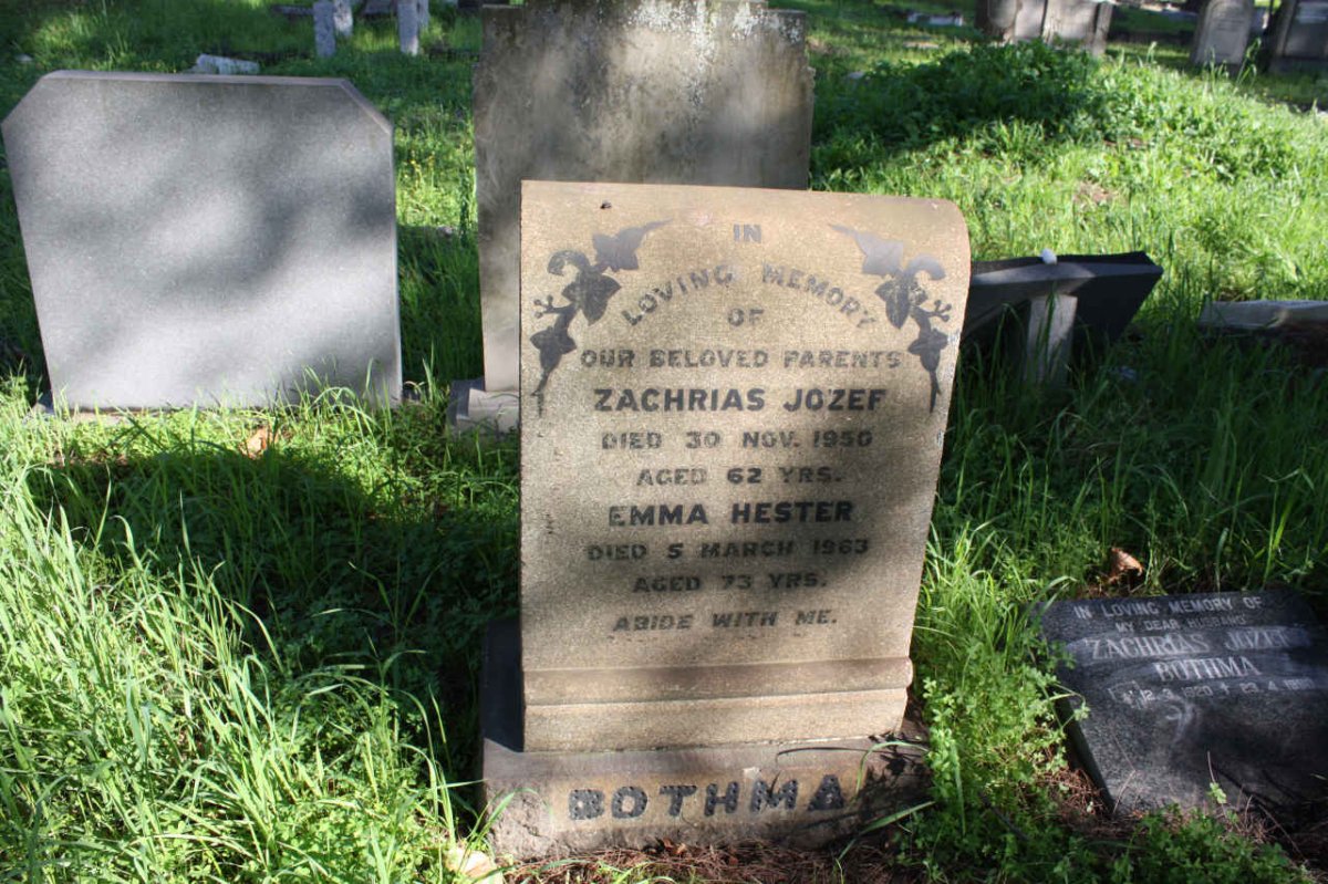 BOTHMA Zachrias Jozef -1950 &amp; Emma Hester -1963