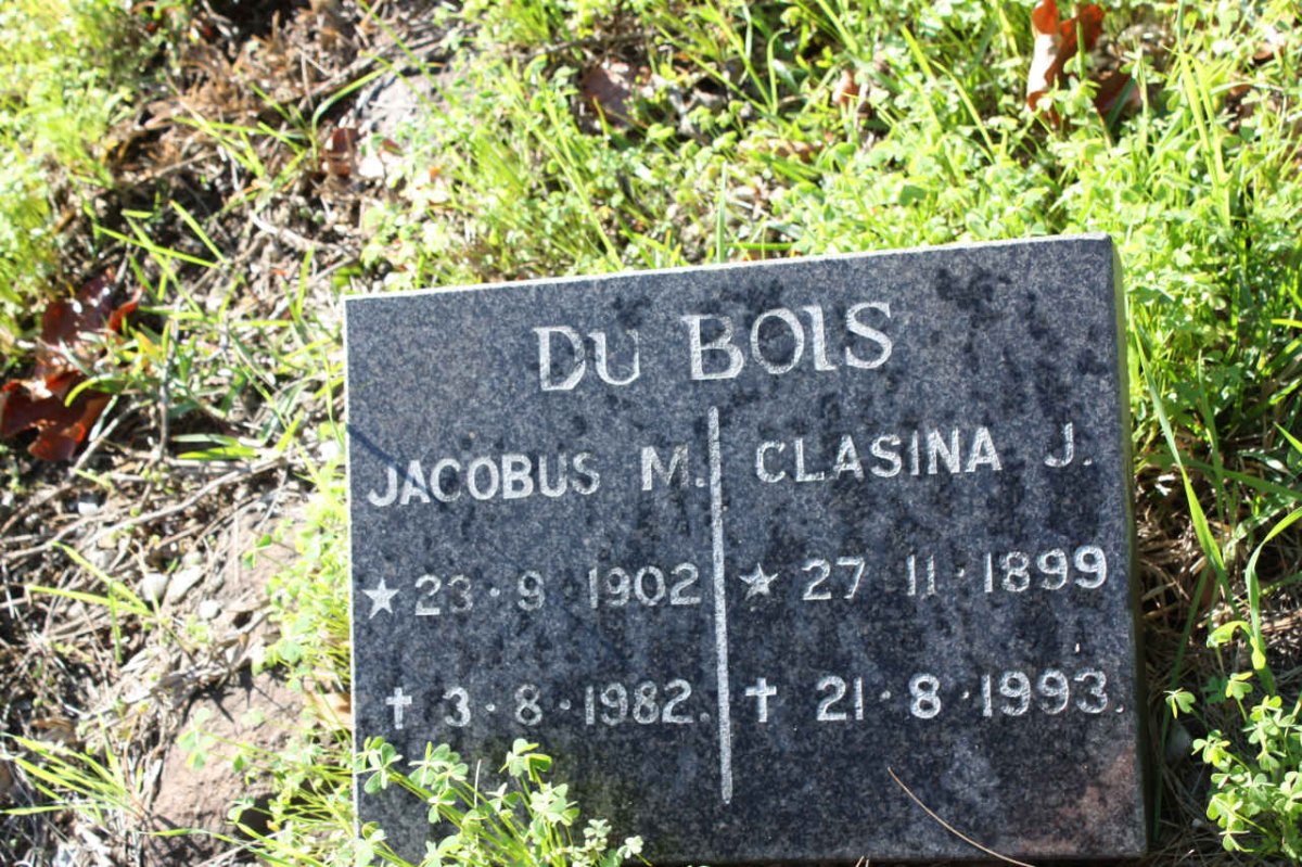 BOIS Jacobus M., du 1902-1982 &amp; Clasina J. 1899-1993