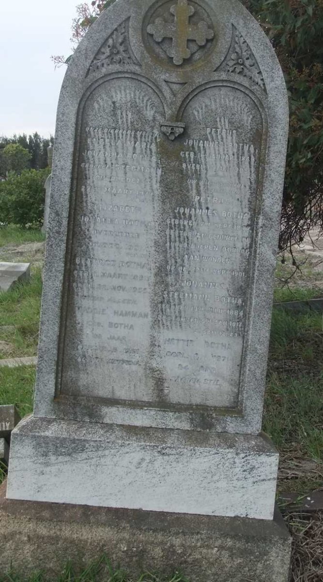 BOTHA Petrus Johannes 1848-1909 &amp; Engela Maria Johanna STEGMANN -1927 :: BOTHA Petrus Johannes 1877-1901