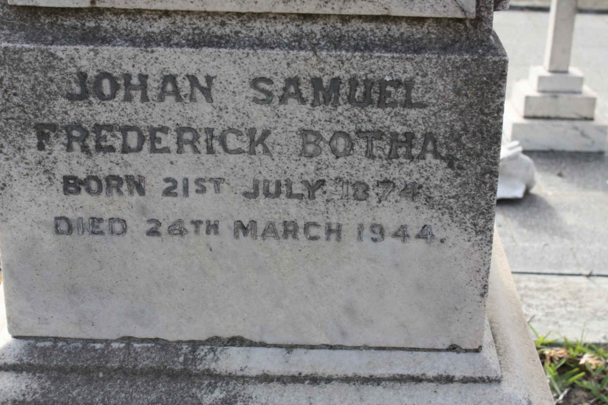 BOTHA Johan Samuel Frederick 1874-1944