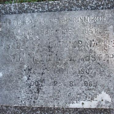 BRUMFIELD Isabella Catherina nee MOSTERT 1907-196?