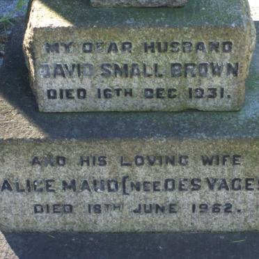 BROWN David Small -1931 &amp; Alice Maud DESVAGES -1962
