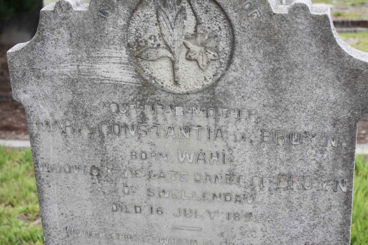 BRUYN Maria Constantia, de nee WAHL -1892