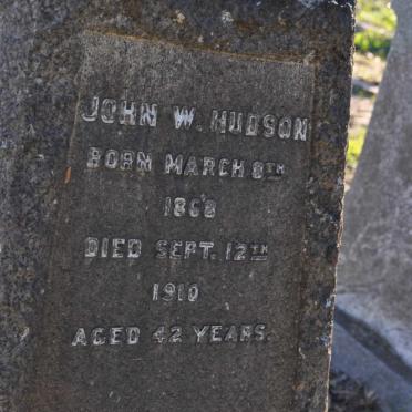 HUDSON John W. 1868-1910