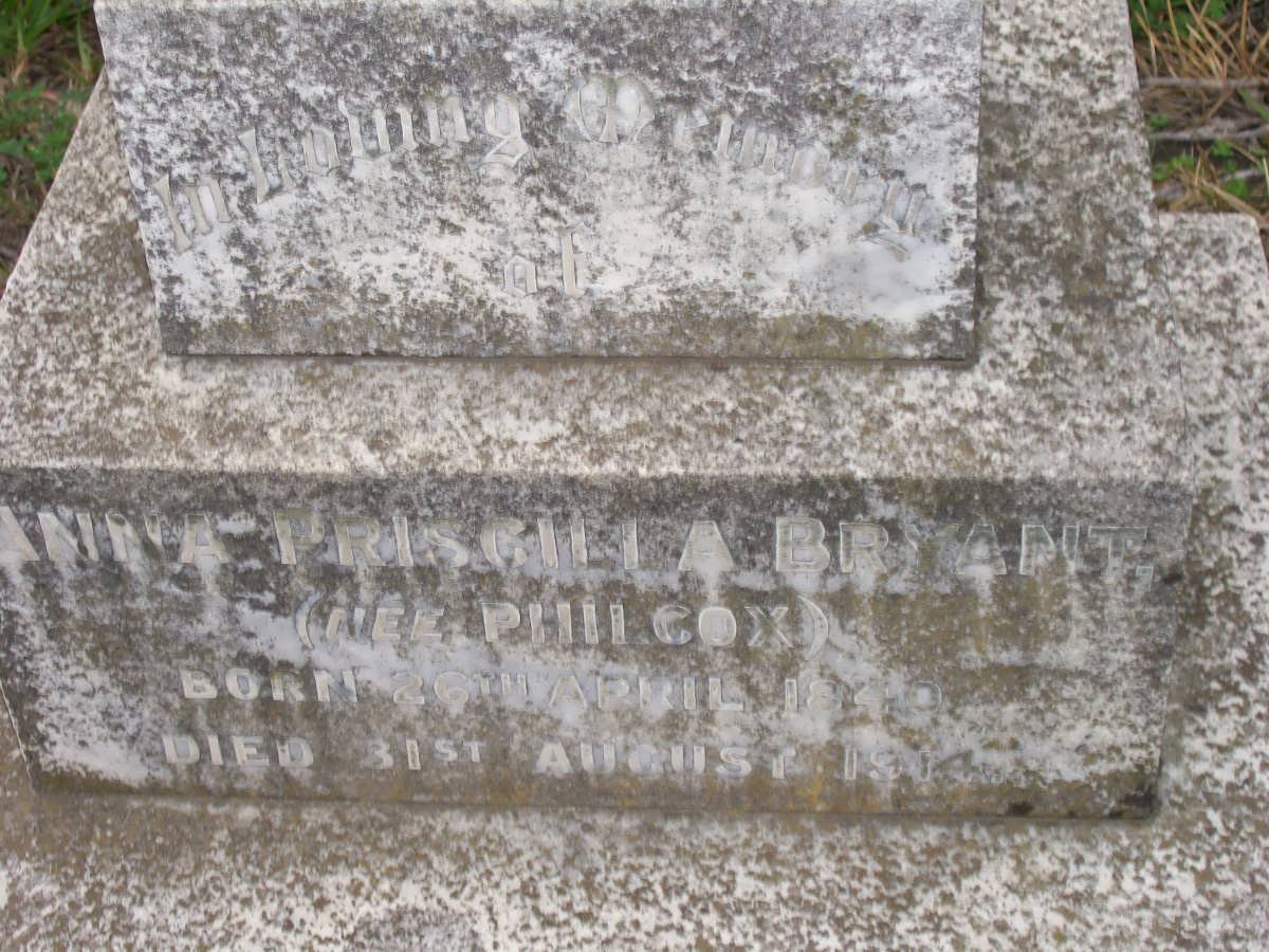 BRYANT Anna Priscilla nee PHILCOX 1840-1914