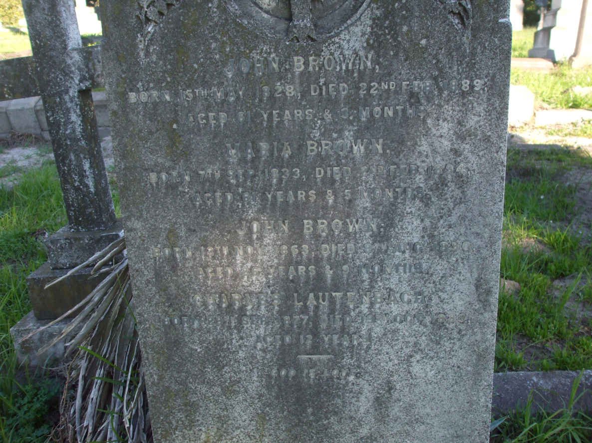 BROWN John 1828-1889&amp; Maria 1833-1894 :: BROWN John 1863-1890