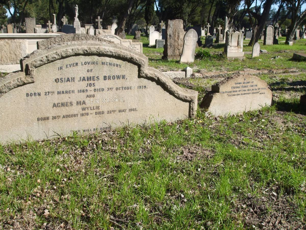 BROWN Josiah James 1869-1939 &amp; Agnes Martin WYLLIE 1876-1961 :: BROWN William Henry -1934