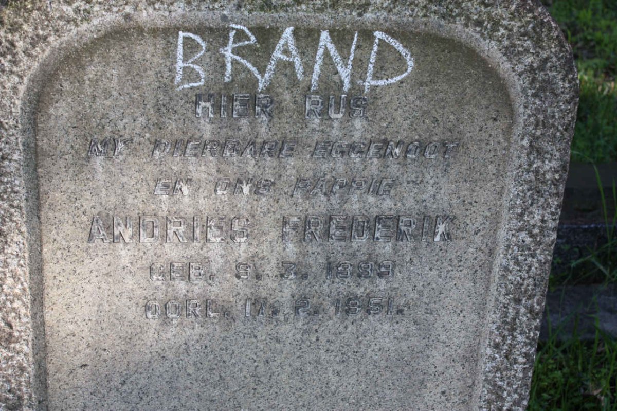 BRAND Andries Frederik 1889-1951
