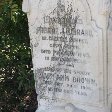 BRAND Fredrik J.C. -1909 &amp; Mary Ann BROWN 190?