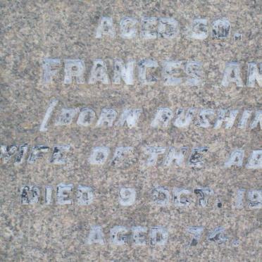 BRISSON Frances Ann nee RUSHIN  -1939 