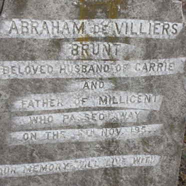 BRUNT Abraham de Villiers -1959