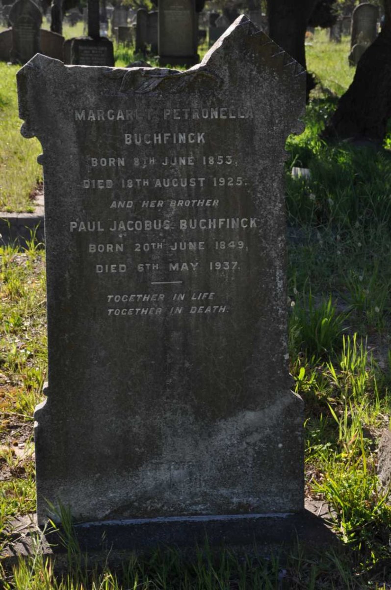 BUCHFINCK Margaret Petronella 1853-1925 :: BUCHFINCK Paul Jacobus 1849-1937