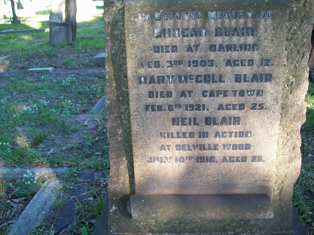 BLAIR Duncan -1903 :: BLAIR Mary McColl -1921 :: BLAIR Neil -1916