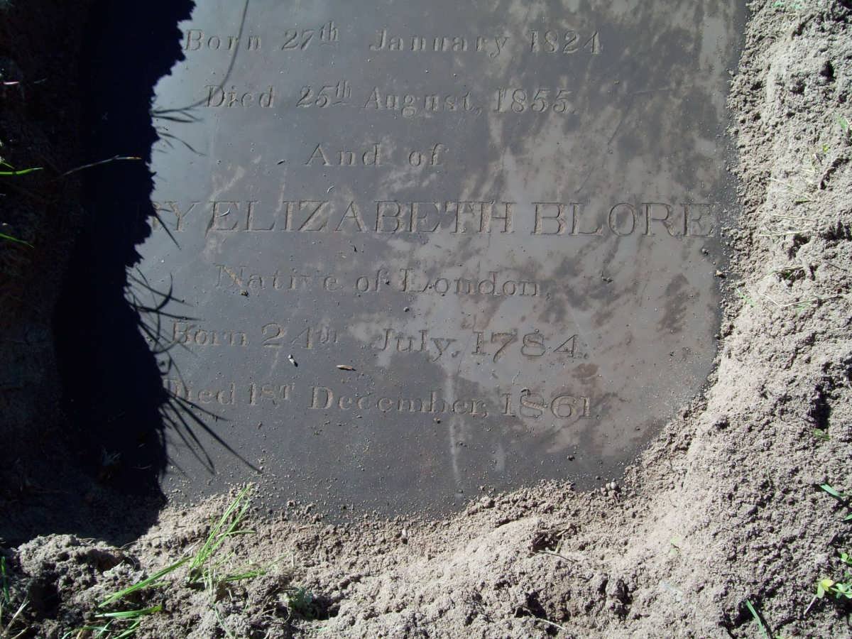 BLORE Mary Elizabeth 1784-1861