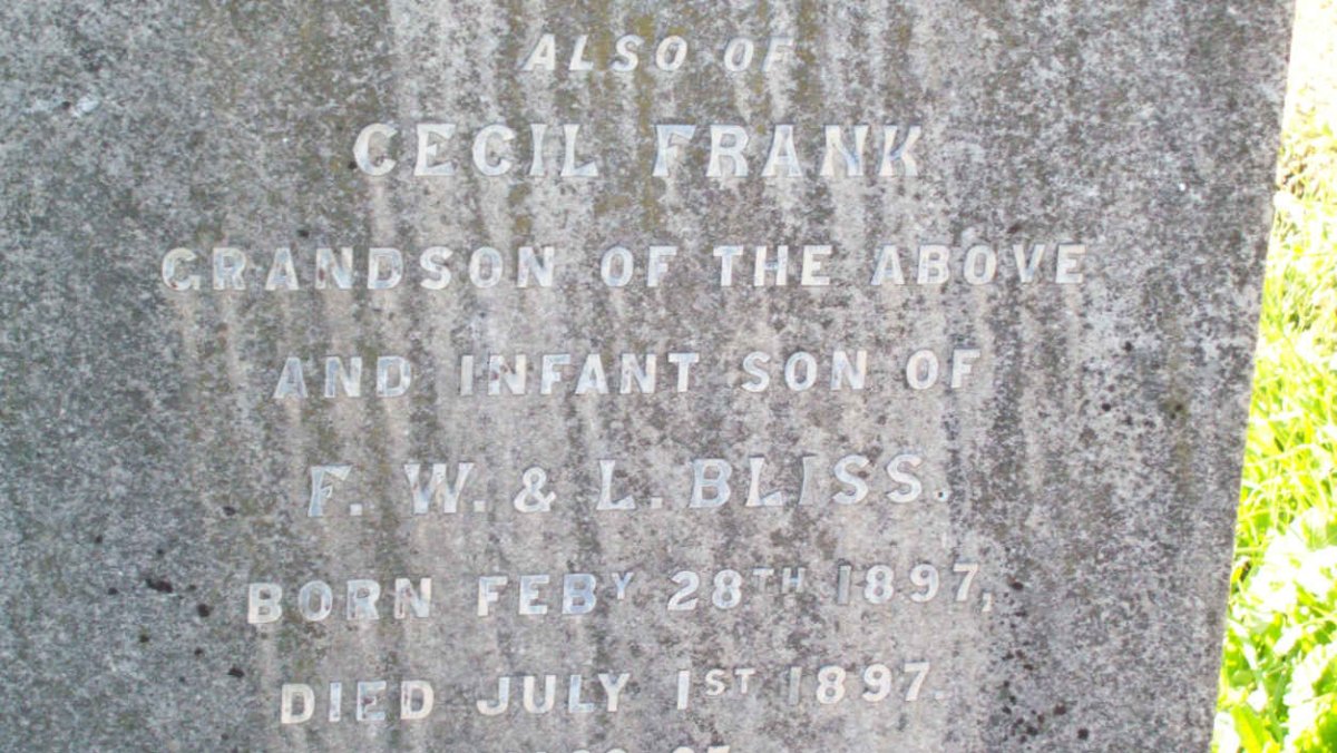 BLISS Cecil Frank 1897-1897