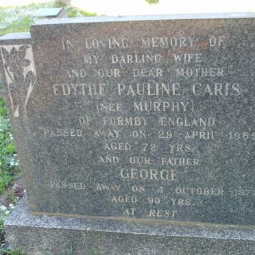 CARIS George -1977 &amp; Edythe Pauline MURPHY -1965