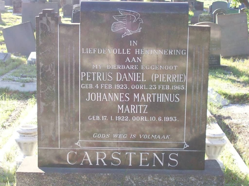 CARSTENS Petrus Daniel 1923-1965 :: CARSTENS Johannes Marthinus Maritz 1922-1993