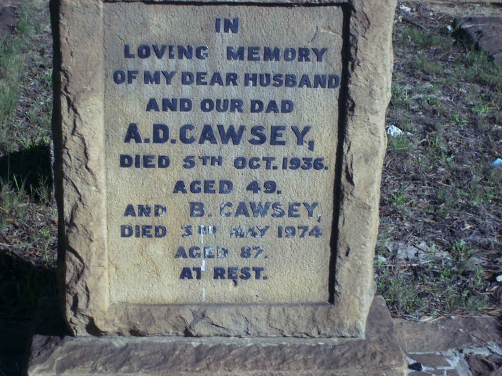 CAWSEY A.D.  -1936 &amp; B. -1974 