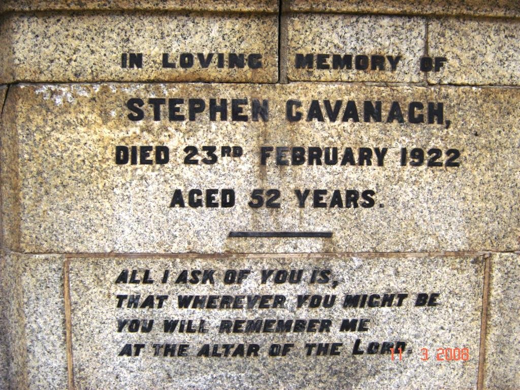 CAVANAGH Stephen -1922