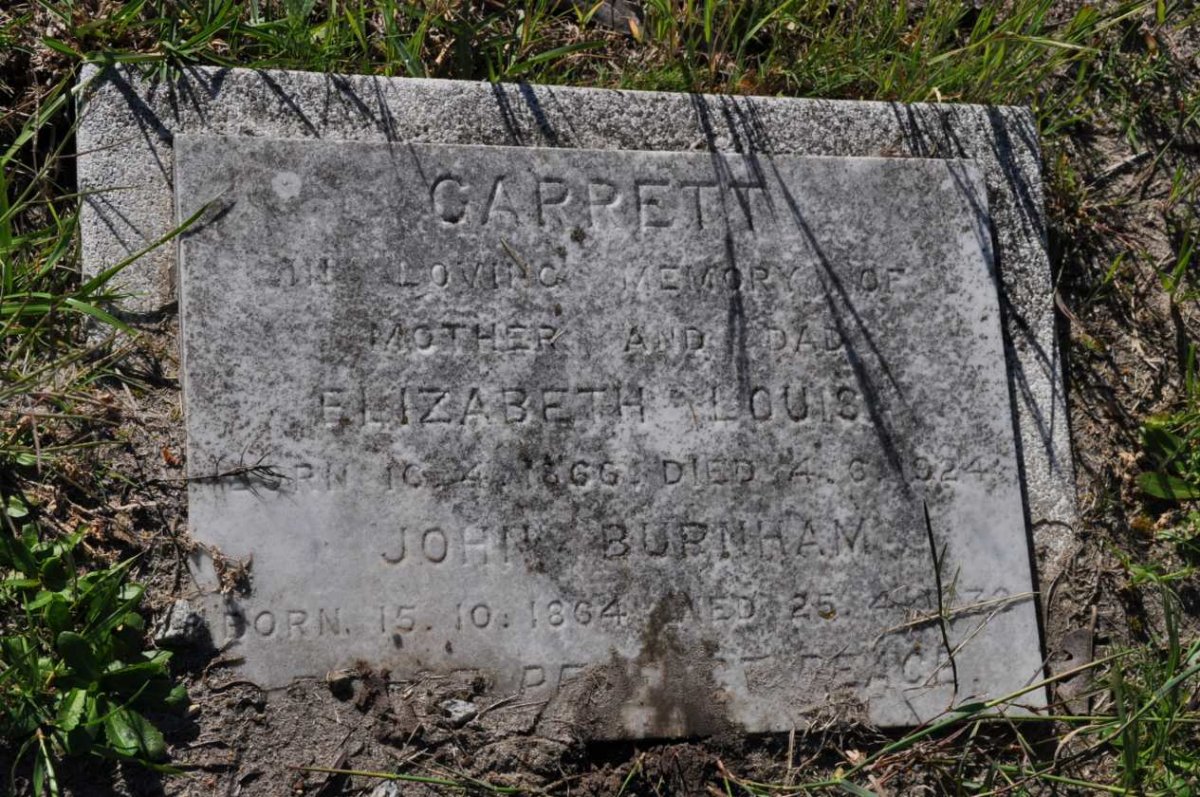 CARRETT John Burnham 1864-1932 &amp; Elizabeth Louisa 1866-1924