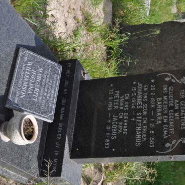 CARSTENS Pieter Jacobus 1918-1993 &amp; Barbara 1928-1989