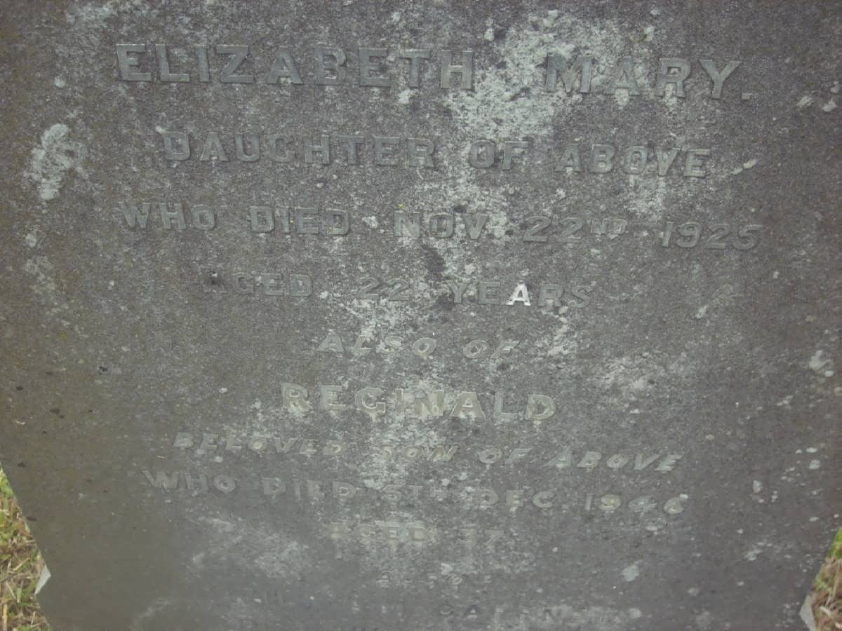 ? Reginald 1946 &amp; Elizabeth Mary CAFFNEY -1925