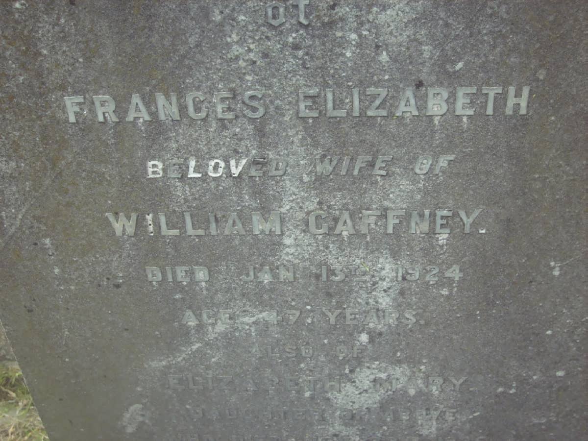 CAFFNEY Francis Elizabeth -1924