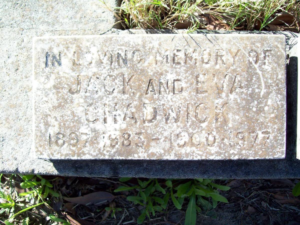 CHADWICK Jack 1897-1983 &amp; Eva 1900-1977