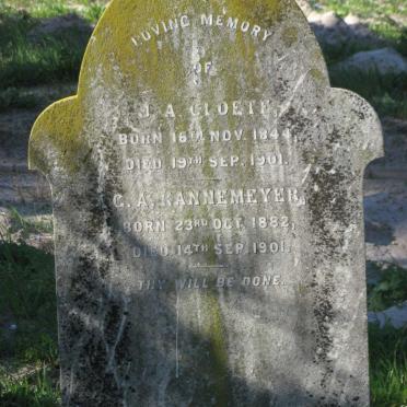 CLOETE J.A. 1844-1901 :: KANNEMEYER G.A. 1882-1901