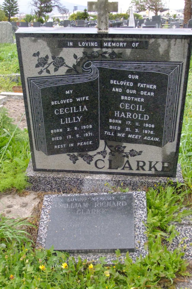 CLARKE Cecil Harold 1906-1976 &amp; Cecilia Lilly 1908-1971 :: CLARKE William Richard 1922-1974 :: CLARKE George 1916-1988