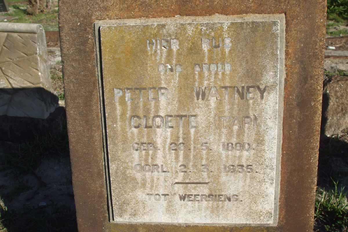CLOETE Peter Watney 1890-1935
