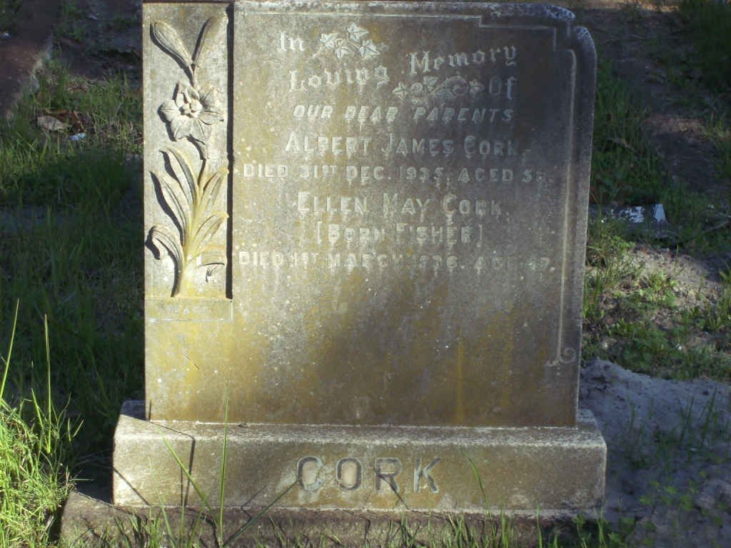 CORK Albert James  -1935  &amp; Ellen May FISHER  -1936 