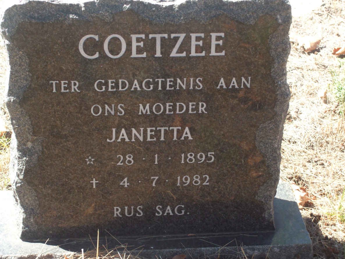 COETZEE Janetta 1895-1982