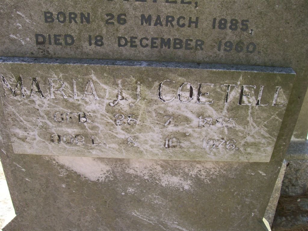 COETELL Maria J.J. 1885-1976