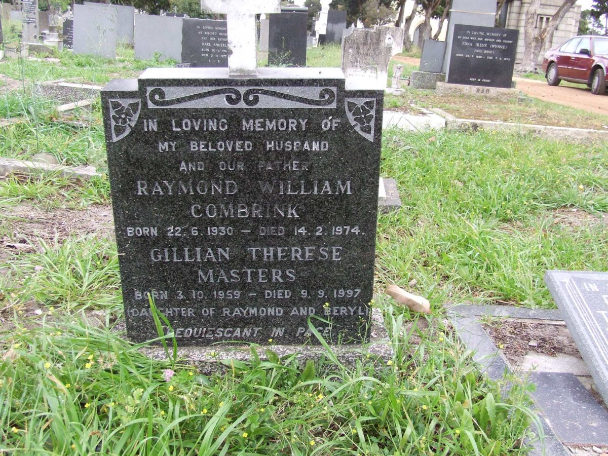 COMBRINK Raymond William 1930-1974 :: MASTERS Gillian Therese nee COMBRINK 1959-1997