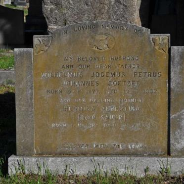 COETZEE Wilhelmus Jogemus Petrus Johannes 1877-1932 &amp; Hermina Albertina SAUER 1887-1966