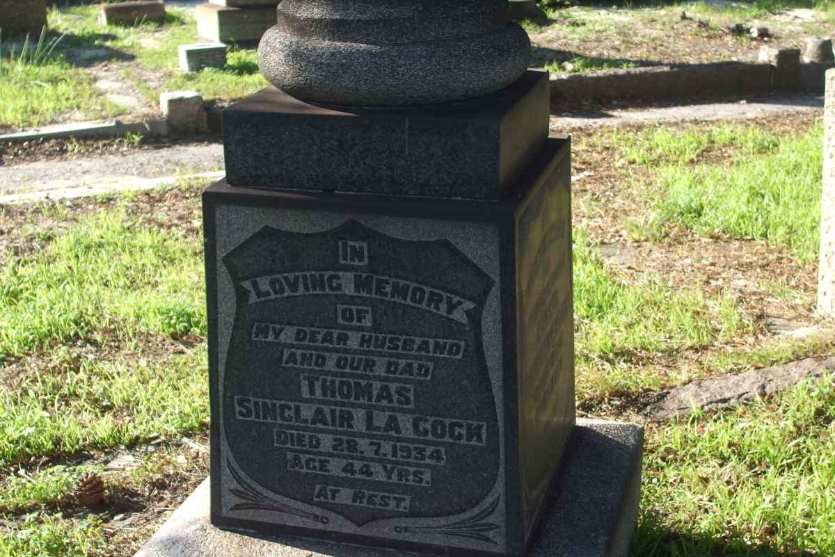COCK Thomas Sinclair, la  -1934
