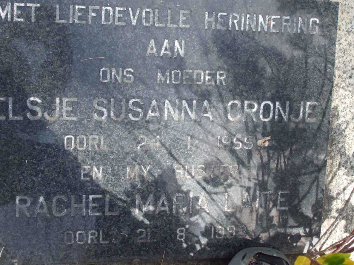 CRONJE Elsje Susanna -1955 :: LAITE Rachel Maria -1993