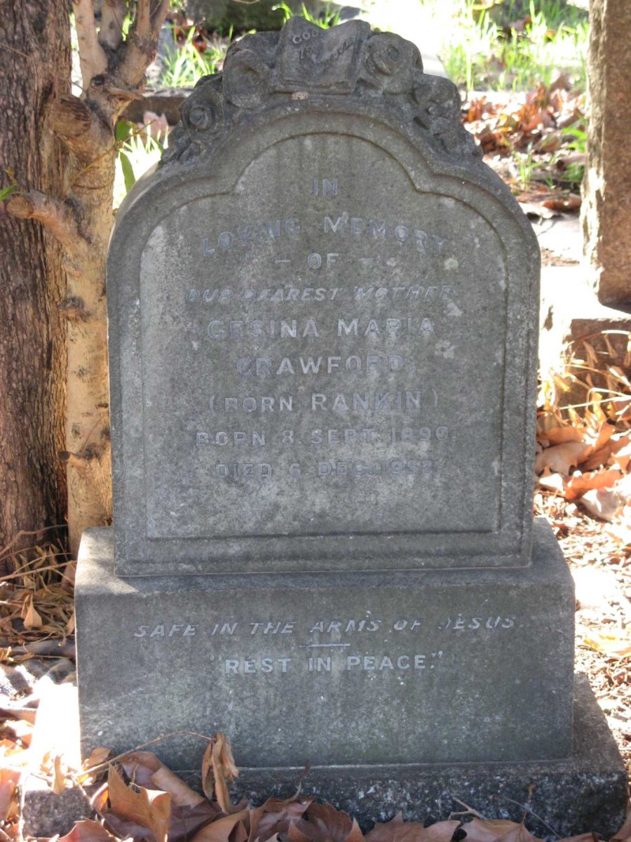 CRAWFORD Gesina Maria nee RANKIN 1896-1952