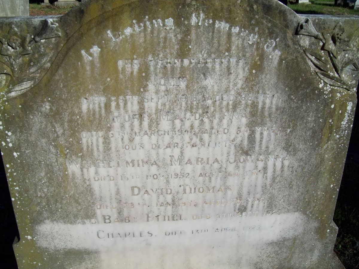 CROWLEY John -1918 :: CROWLEY Rose Magdalene -194? :: CROWLEY Wilhelmina Maria Johanna -1952
